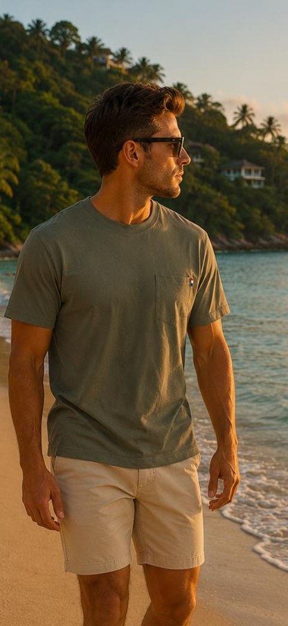 T-Shirt – Timeless Tropical Style 🇫🇷Frenchy Koh Samui Premium Pocket