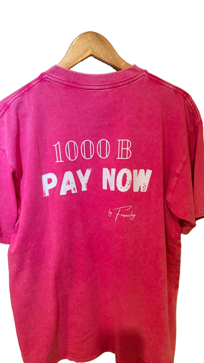 T-SHIRT Oversize  UNISEX Black / faded black / pink « 1000 BTH PAY NOW »❤️