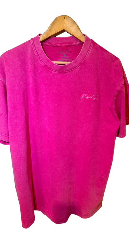 T-SHIRT Oversize  UNISEX Black / faded black / pink « 1000 BTH PAY NOW »❤️