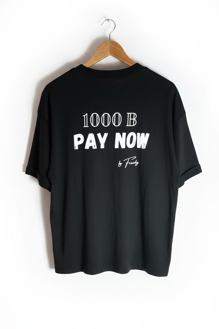 T-SHIRT Oversize  UNISEX Black / faded black / pink « 1000 BTH PAY NOW »❤️
